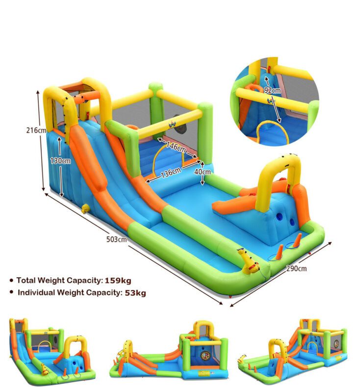 Inflatable Water Park Bounce House Double Water Slides Climbing - Image 5