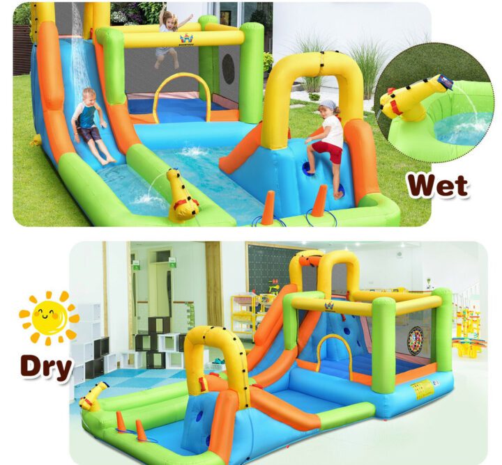 Inflatable Water Park Bounce House Double Water Slides Climbing - Image 3