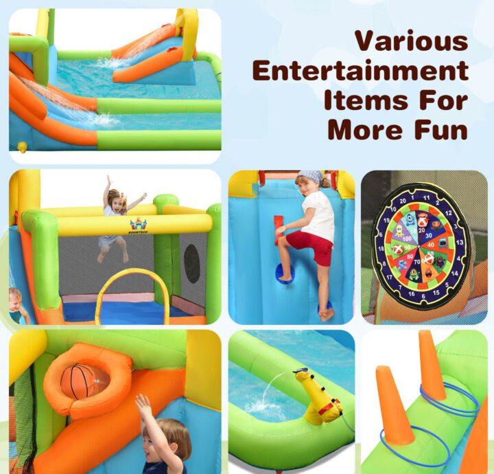 Inflatable Water Park Bounce House Double Water Slides Climbing - Image 4