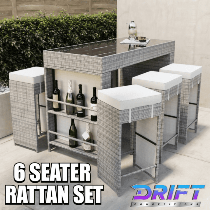 6 SEATER GARDEN BAR CUBE SET