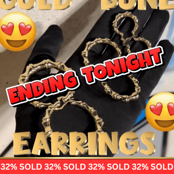 GOLD BONE LARGE EARRINGS