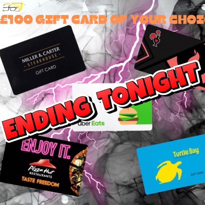 £100 RESTAURANT GIFT CARD OF YOUR CHOICE 0R £100 CASH FOR 50p ENTRY