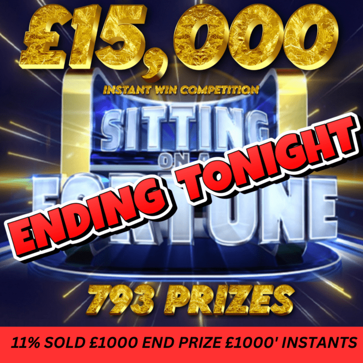 SITTING ON A FORTUNE £15,000 PRIZE POT £1000 END PRIZE 793 INSTANT PRIZES