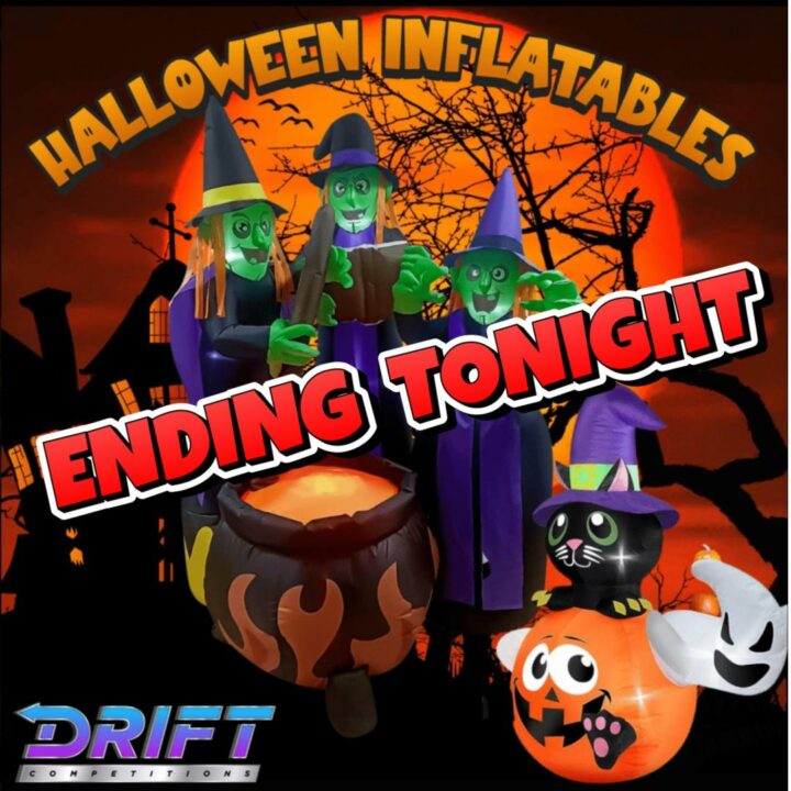 HALLOWEEN LIGHT UP/INFLATABLE WITCHES & CAT