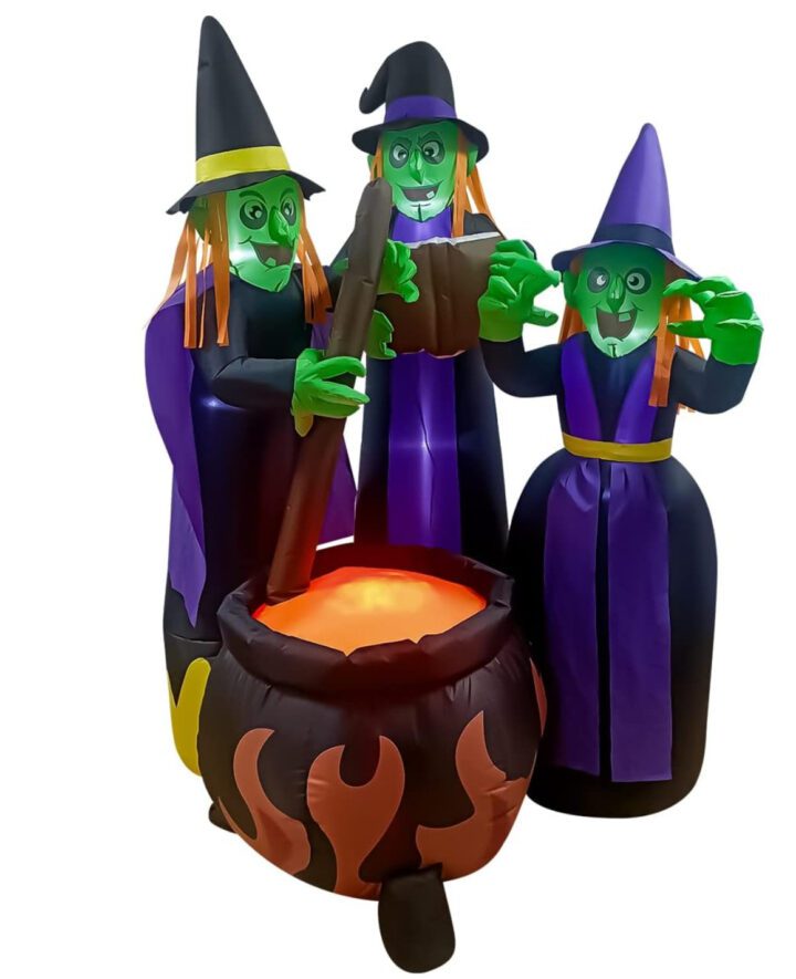 HALLOWEEN LIGHT UP/INFLATABLE WITCHES & CAT - Image 5