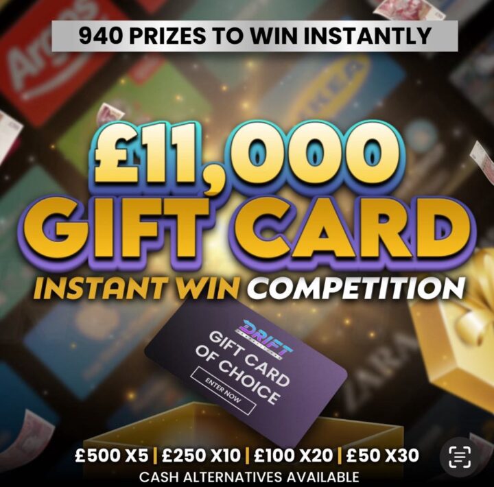 £11,000 GIFT CARD INSTANT WIN COMPETITION 940 INSTANT PRIZES