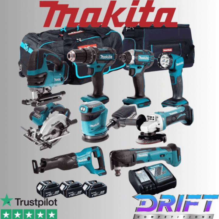 MAKITA 18V 9 PIECE POWER TOOL KIT WITH 3 x 5.0Ah BATTERIES & CHARGER
