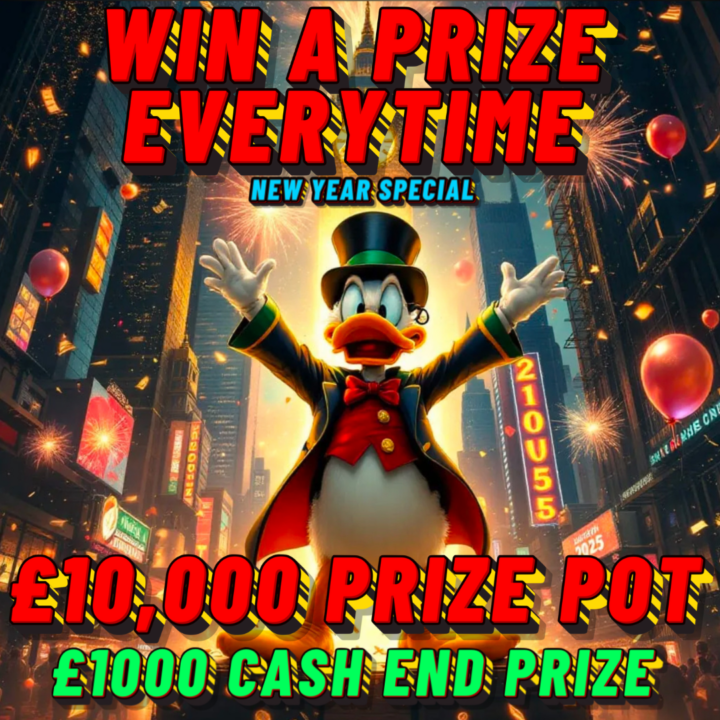 WIN A PRIZE EVERY TIME £10,000 PRIZE POT £1000 END PRIZE, 2 RUNNER UP PRIZES £250 & £100