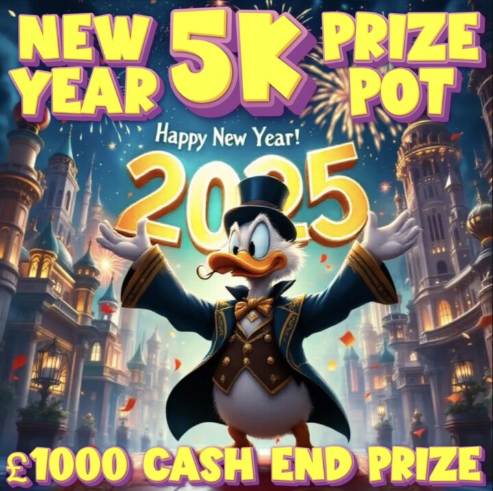 NEW YEAR 5K PRIZE POT 215 INSTANT PRIZES £1000 CASH END PRIZE