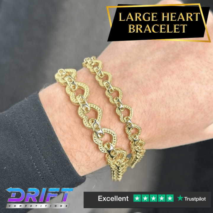 STUNNING GOLD LARGE HEART BRACELET