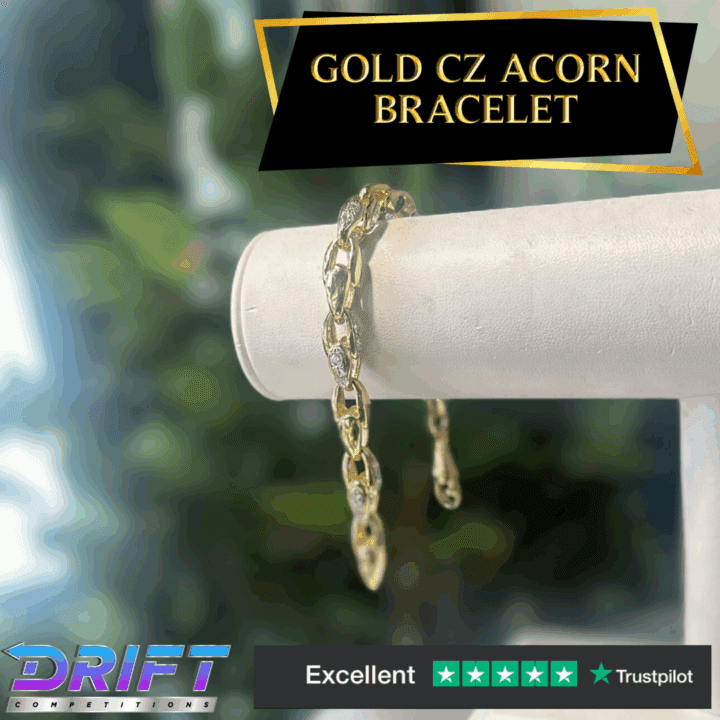 GOLD CZ ACORN BRACELET