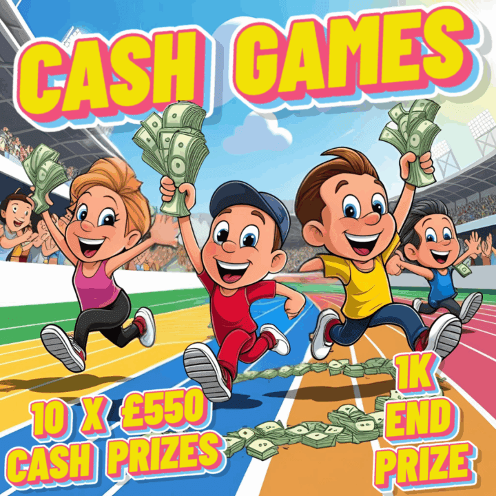 CASH GAMES 10 X £550 CASH INSTANT PRIZES + £1000 END PRIZE