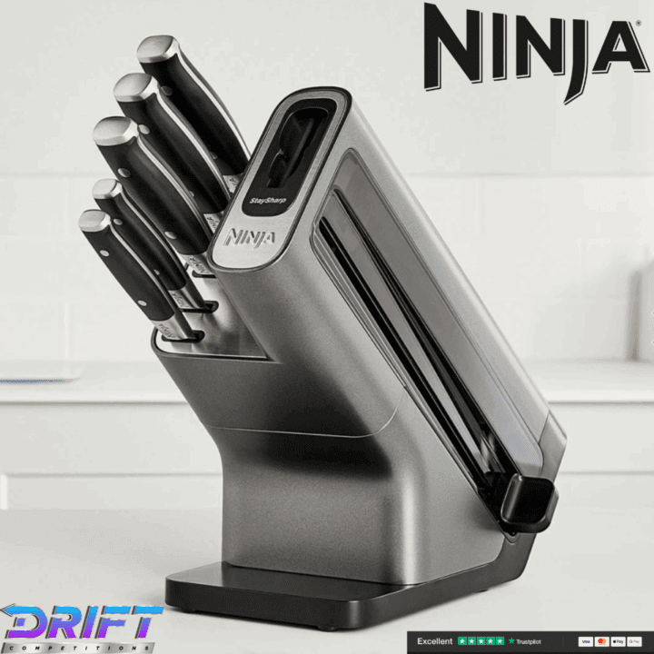 Ninja Foodi StaySharp Knife Block with Integrated Sharpener – 5-Piece Set [K32005UK]