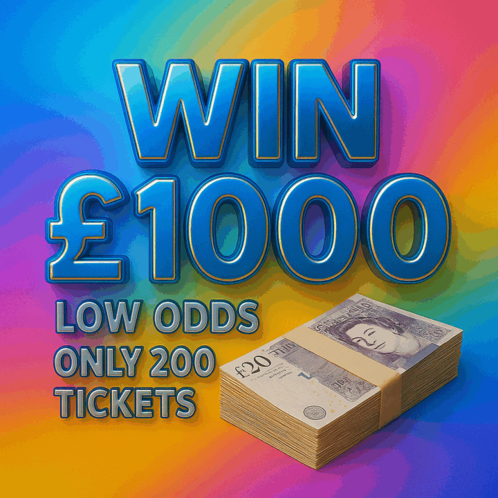WIN £1000 CASH MEGA LOW ODDS ONLY 200 TICKETS