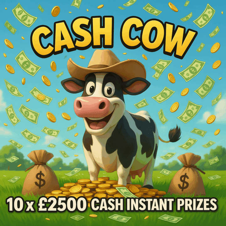 CASH COW 10 X £2500 INSTANT WIN PRIZES + £2.5K END PRIZE