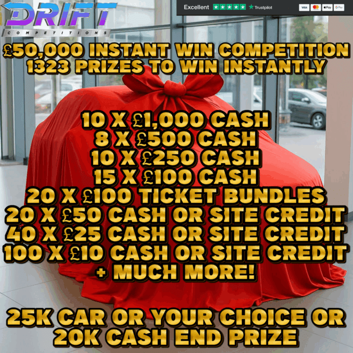 WIN A £25,000 CAR OF YOUR CHOICE OR £20,000 CASH +25K INSTANT PRIZES - Image 2