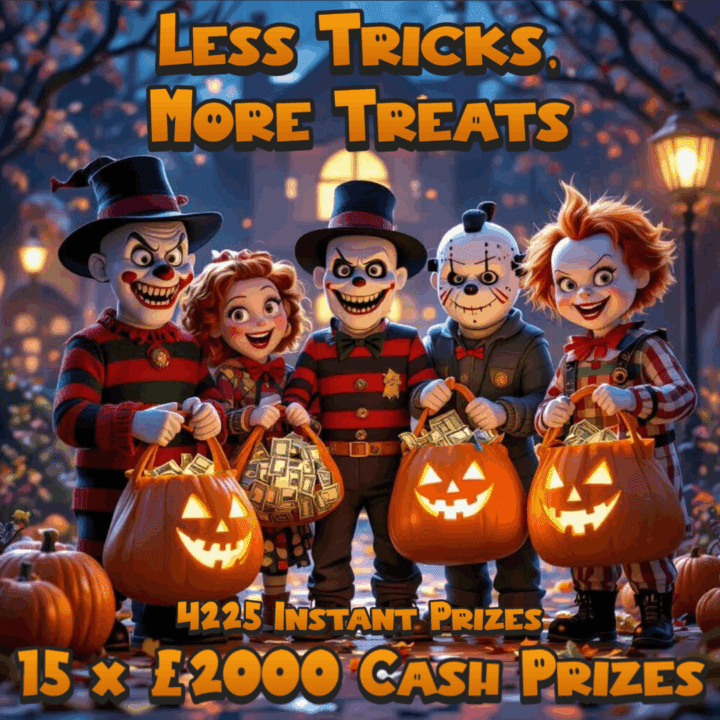 LESS TRICKS, MORE TREATS 15 X 2K INSTANT PRIZES + 2K END PRIZE