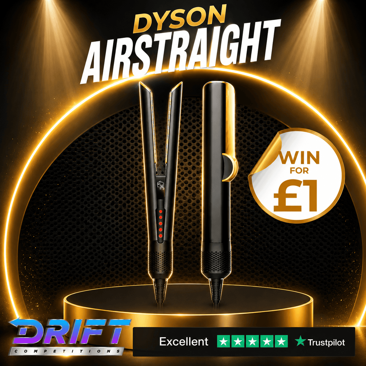 DYSON AIRSTRAIT ONYX BLACK/GOLD